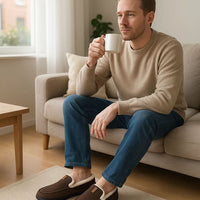 Cozy Comfort - Men's Warm Synthetic Wool Loafers for Home Use in Winter 1