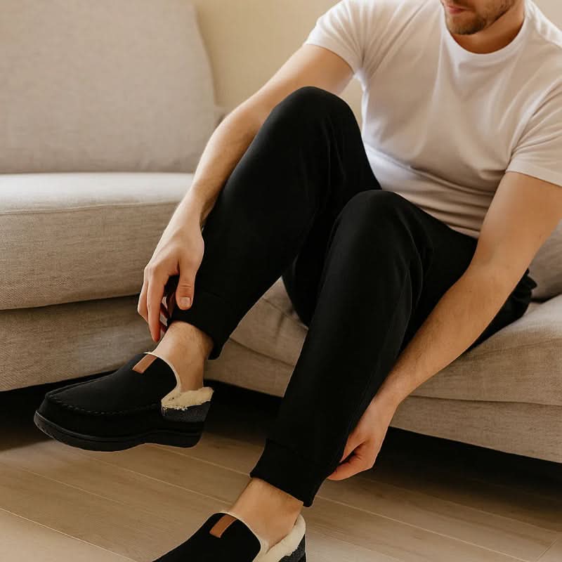 Cozy Comfort - Men's Warm Synthetic Wool Loafers for Home Use in Winter 2
