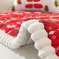 Cozy Holiday Sofa Cover - Festive Red & White Couch Slipcovers for Sectional Sofas 6