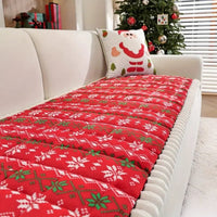 Cozy Holiday Sofa Cover - Festive Red & White Slipcover for Sectional & 1-4 Seater Sofas 0