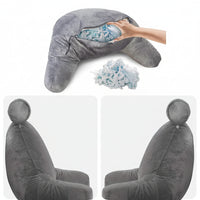 Cozy Reading Bed Pillow with Arm Support, Soft Velour Cover & Side Pocket 3