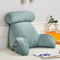 Cozy Reading Bed Pillow with Arm Support, Soft Velour Cover & Side Pocket 7