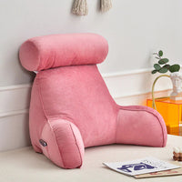 Cozy Reading Bed Pillow with Arm Support, Soft Velour Cover & Side Pocket 8