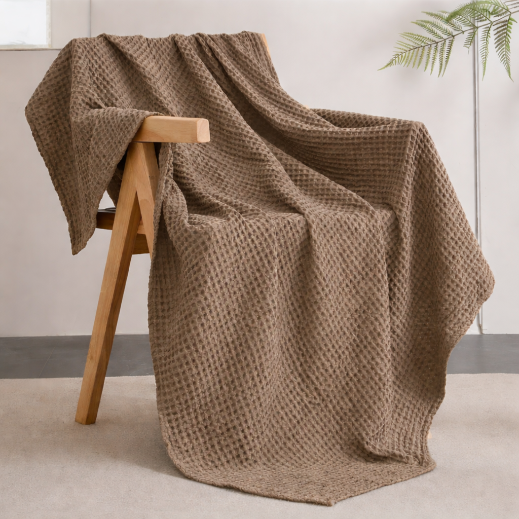 CLOUDWEAVE – Lightweight Waffle Throw Blanket for Cozy All-Season Comfort