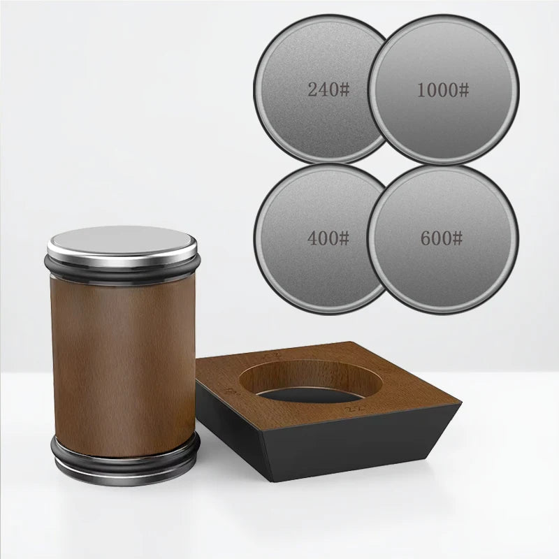 Diasharp Rolling Knife Sharpener Set with Diamond Grinder & Wooden Base 2