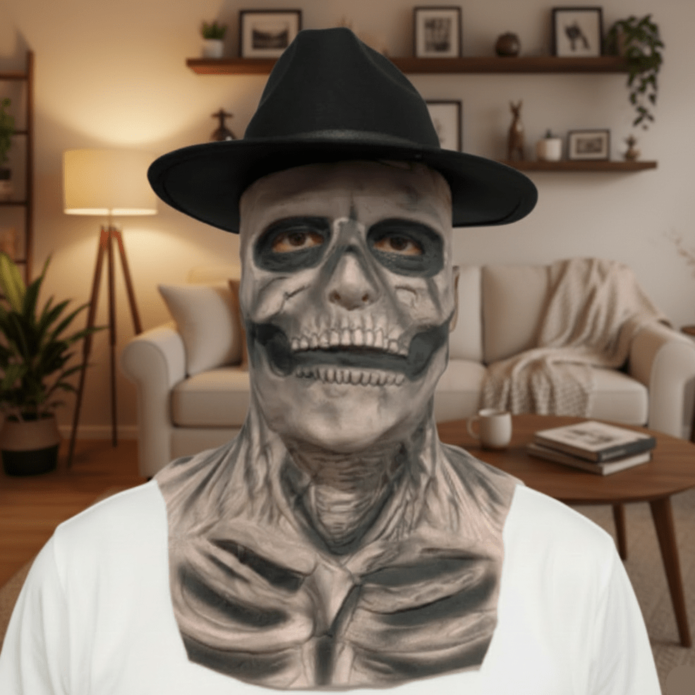 Dreadskull - Hyper-Realistic Skeleton Mask with Hat for Halloween Events 5