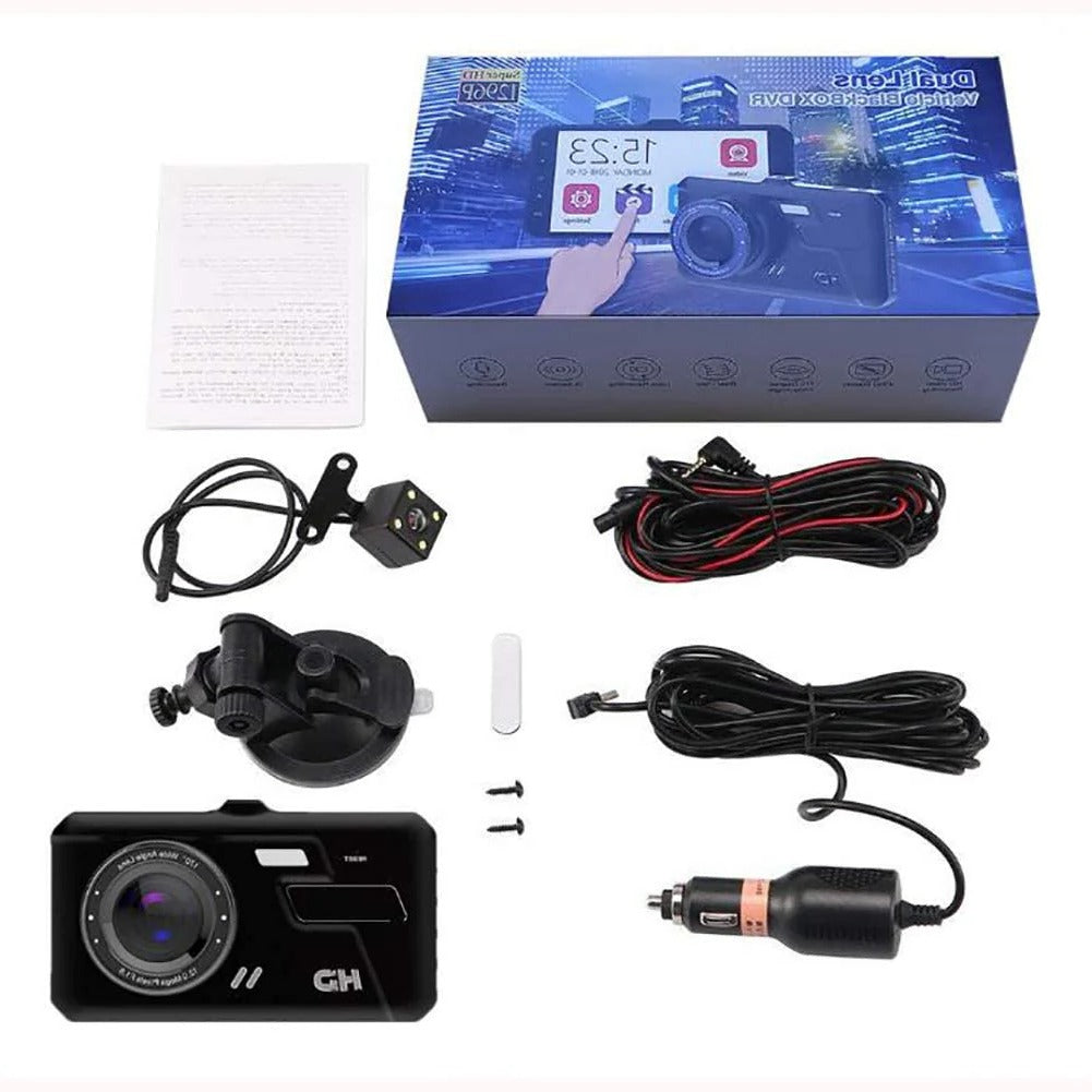 Dual 1080P Dash Cam for Car - Front and Rear Recording, 170° Wide-Angle Lens 1