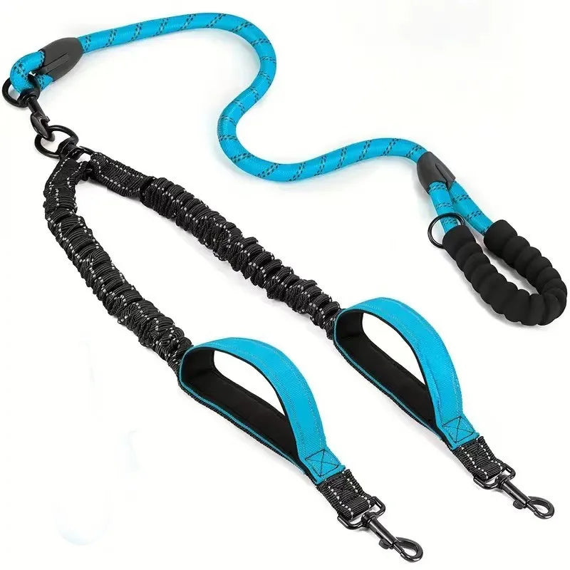Dual Dog Leash with Reflective Design, 360° Swivel & Shock Absorption 7
