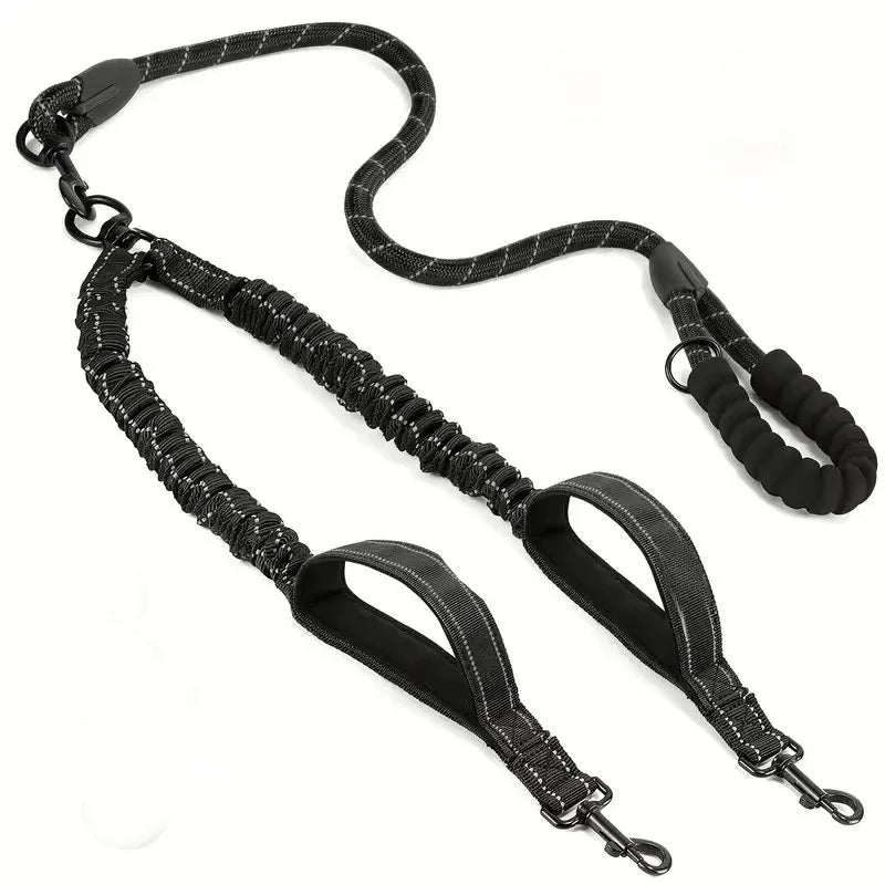 Dual Dog Leash with Reflective Design, 360° Swivel & Shock Absorption 8