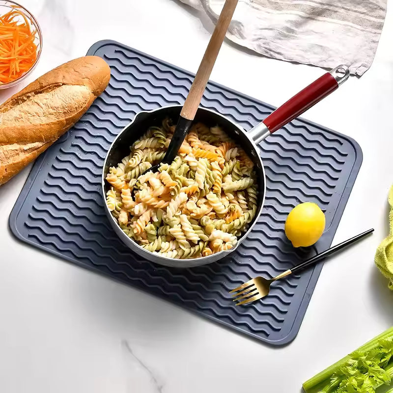 Eco-Conscious Silicone Dish Drying Mat - Heat Resistant Kitchen Drying Mat 2