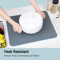 Eco-Conscious Silicone Dish Drying Mat - Heat Resistant Kitchen Drying Mat 5