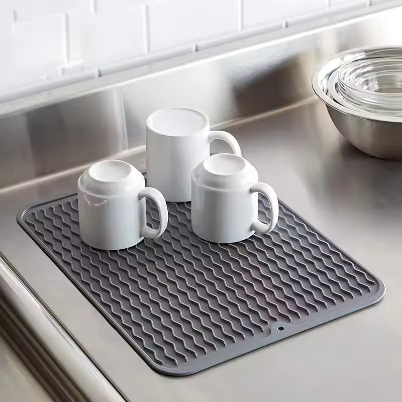 Eco-Conscious Silicone Dish Drying Mat - Heat Resistant Kitchen Drying Mat 6