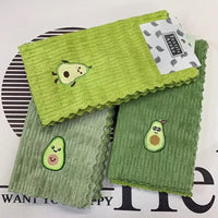 Eco-Friendly Avocado Print Kitchen Towels - Set of 4 Ultra-Absorbent Dish Cloths 0