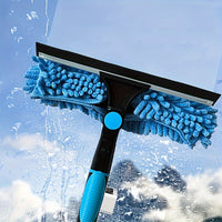 Effortless 2-in-1 High Window Cleaning Kit - Extendable Poles, Squeegee & Cloth 2