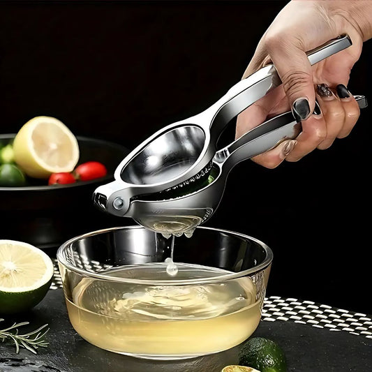 Effortless Stainless Steel Lemon Squeezer - Manual Press for Maximum Juice Extraction 0