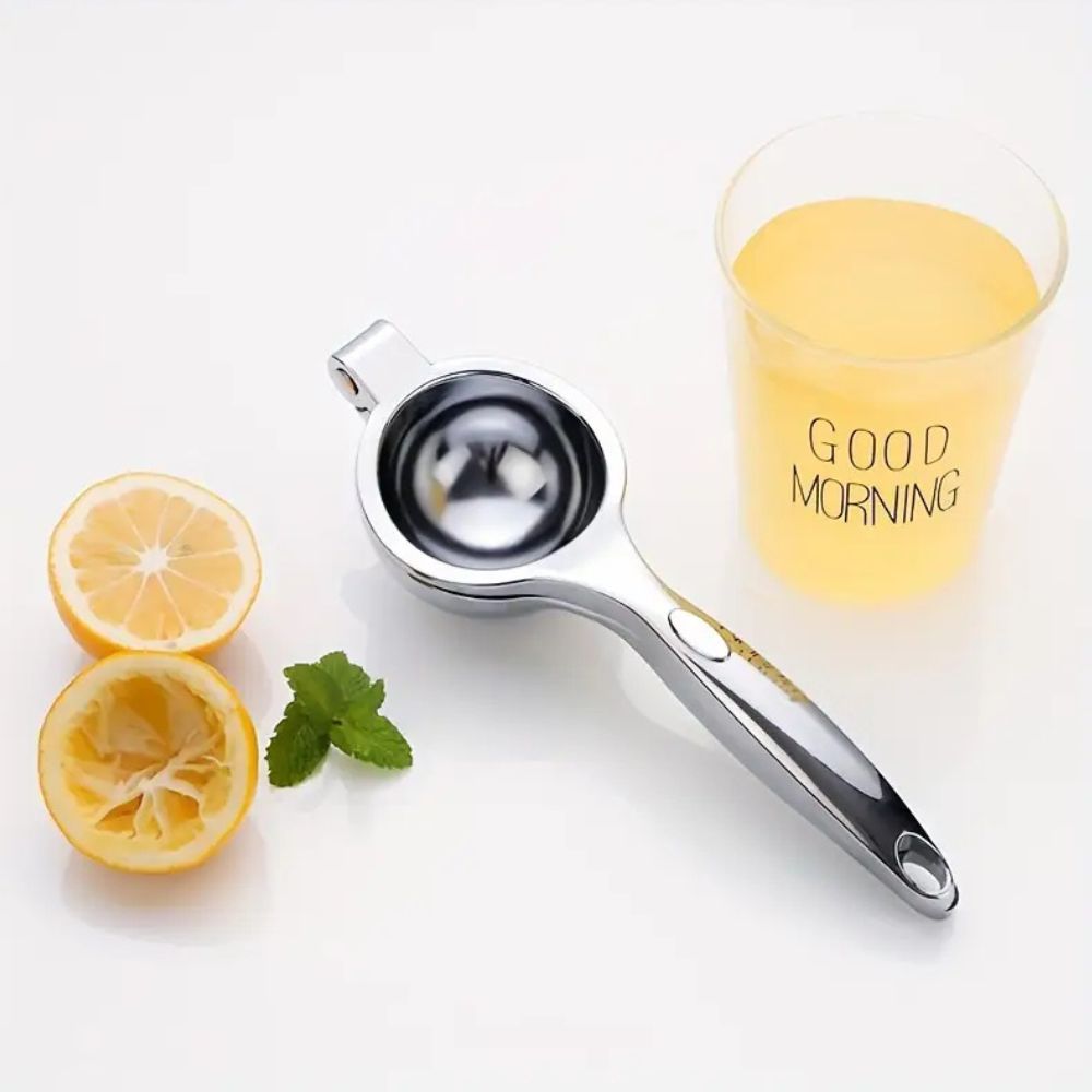 Effortless Stainless Steel Lemon Squeezer - Manual Press for Maximum Juice Extraction 1