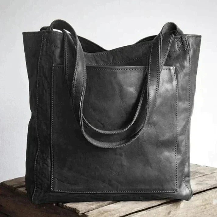 Elegant Black Shoulder Bag - Durable PU Leather with Adjustable Strap for Organized Essentials 4