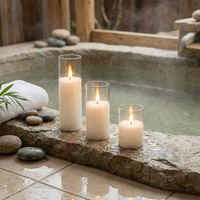 Elegant Ivory Flameless LED Pillar Candles - Set of 9 - Safe Battery Operated Fake Candles for Ambiance 2