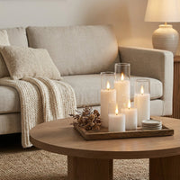 Elegant Ivory Flameless LED Pillar Candles - Set of 9 - Safe Battery Operated Fake Candles for Ambiance 3