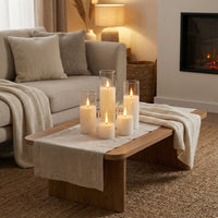 Elegant Ivory Flameless LED Pillar Candles - Set of 9 - Safe Battery Operated Fake Candles for Ambiance 6