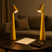 Elegant Metal Table Lamp - Cordless Rechargeable Design for Living Room, Bedroom, Outdoor 7