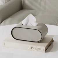 Elegant Oval Leather Tissue Box Cover - Modern Tissue Holder for Home Décor 6