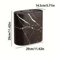 Elegant Oval Marble Pattern Kitchen Bin - Stylish Waste Bin for Modern Spaces 6