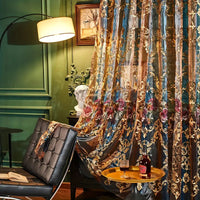 Elegant Vintage Sheer Curtains for Living Room - Jacquard Floral Design 1