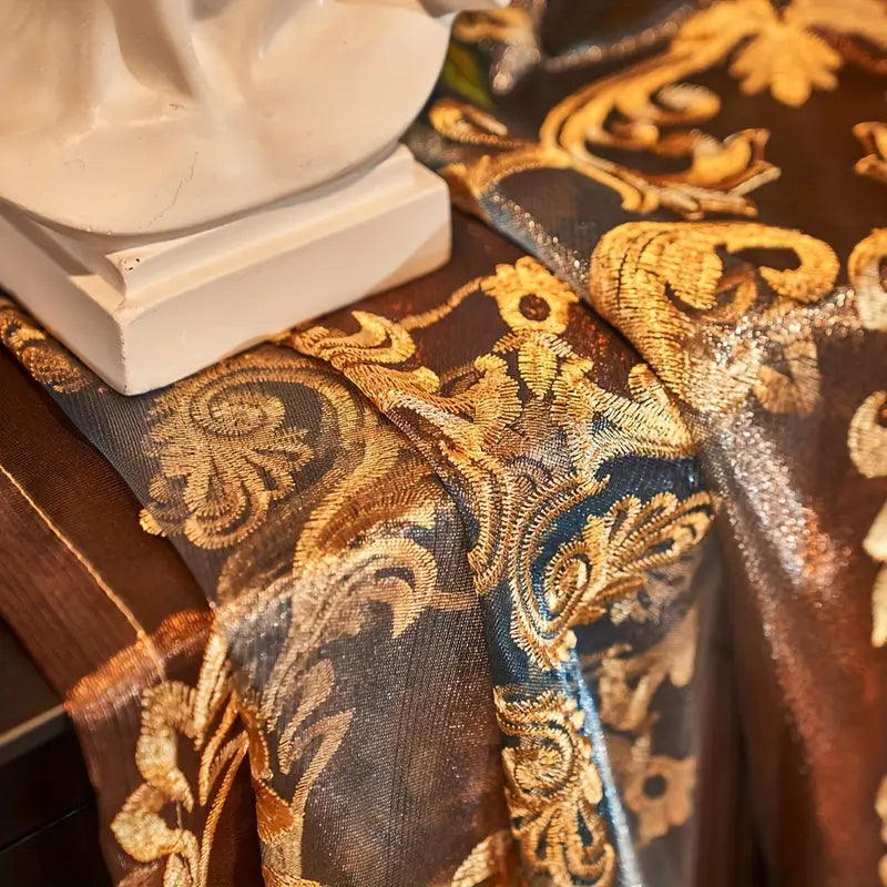 Elegant Vintage Sheer Curtains for Living Room - Jacquard Floral Design 2