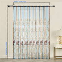 Elegant Vintage Sheer Curtains for Living Room - Jacquard Floral Design 8