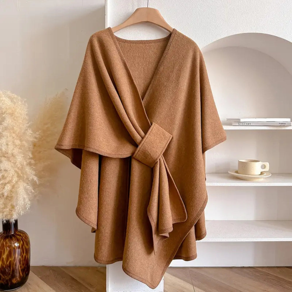 Elegant Women's Windproof Shawl Coat - Cozy Lightweight Winter Layering 2