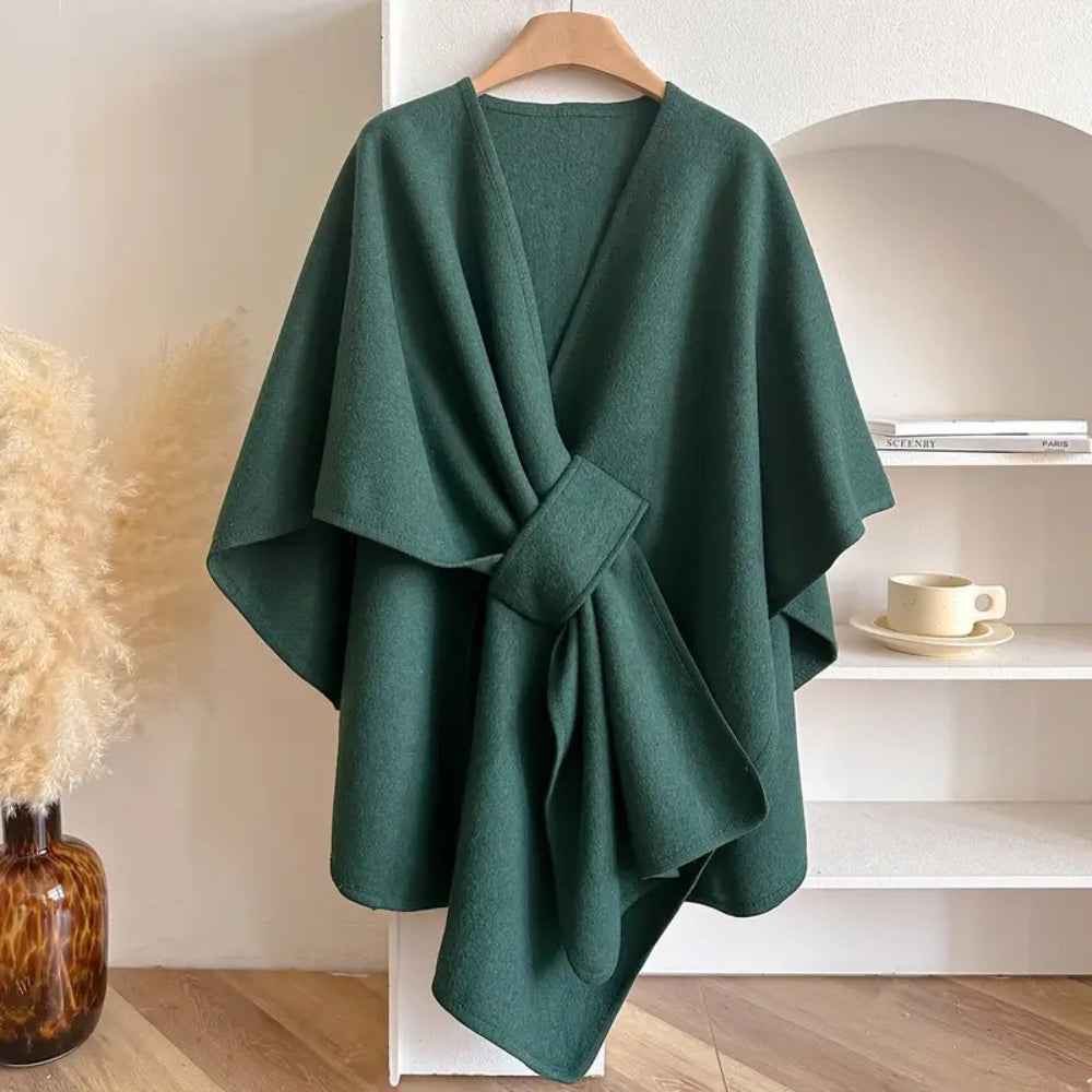 Elegant Women's Windproof Shawl Coat - Cozy Lightweight Winter Layering 3