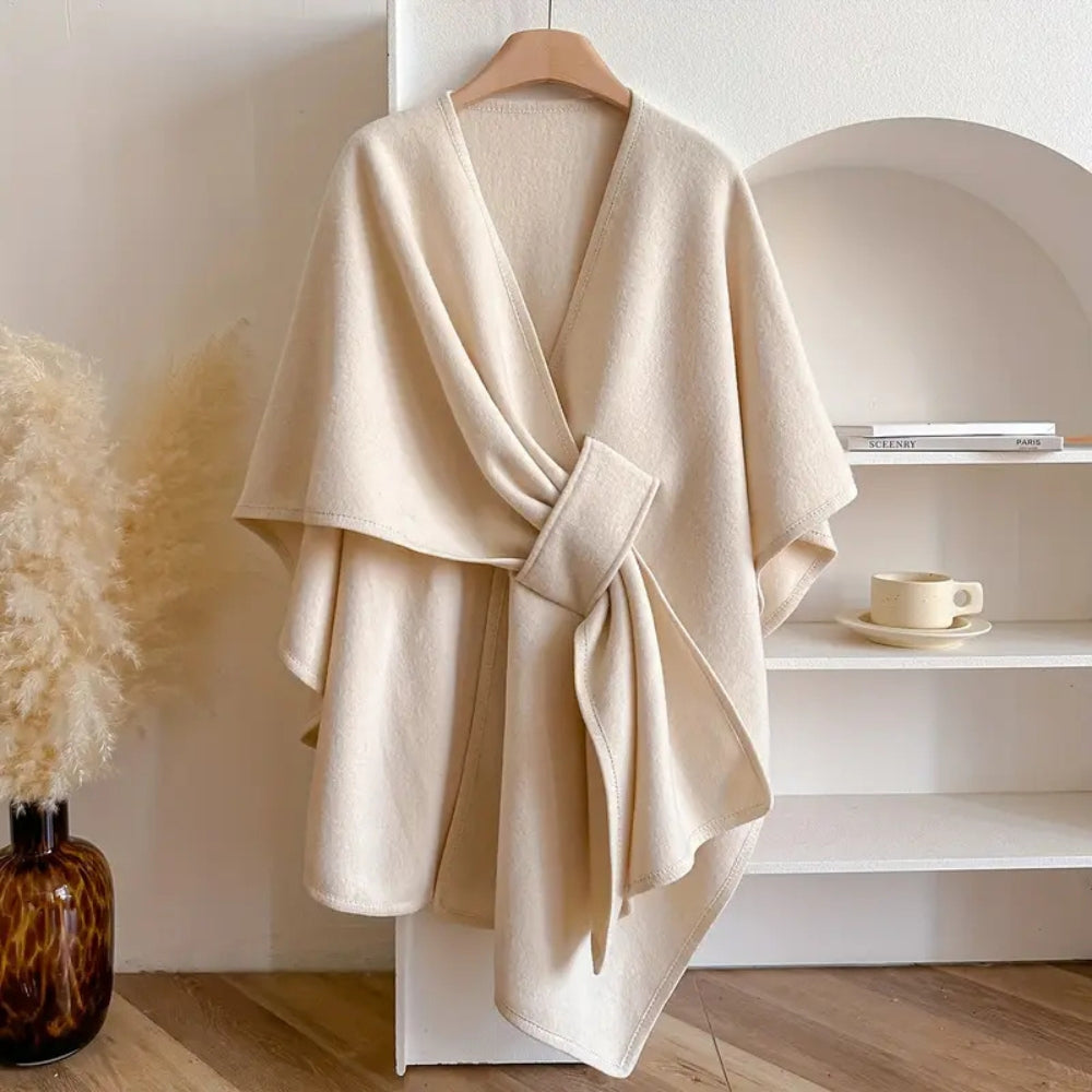 Elegant Women's Windproof Shawl Coat - Cozy Lightweight Winter Layering 4