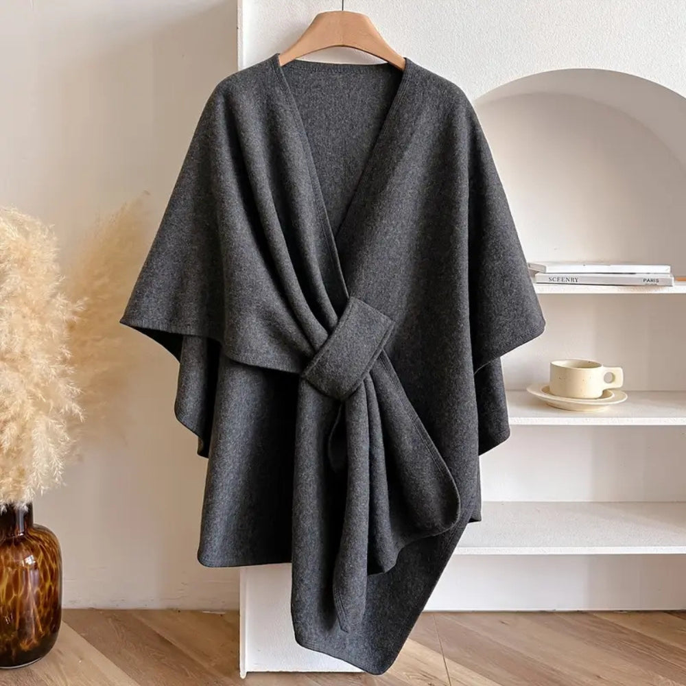 Elegant Women's Windproof Shawl Coat - Cozy Lightweight Winter Layering 5