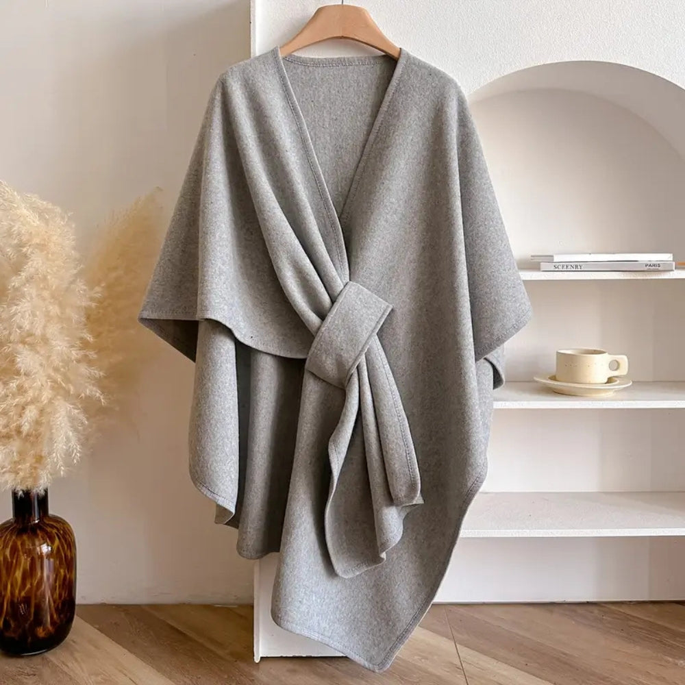 Elegant Women's Windproof Shawl Coat - Cozy Lightweight Winter Layering 7