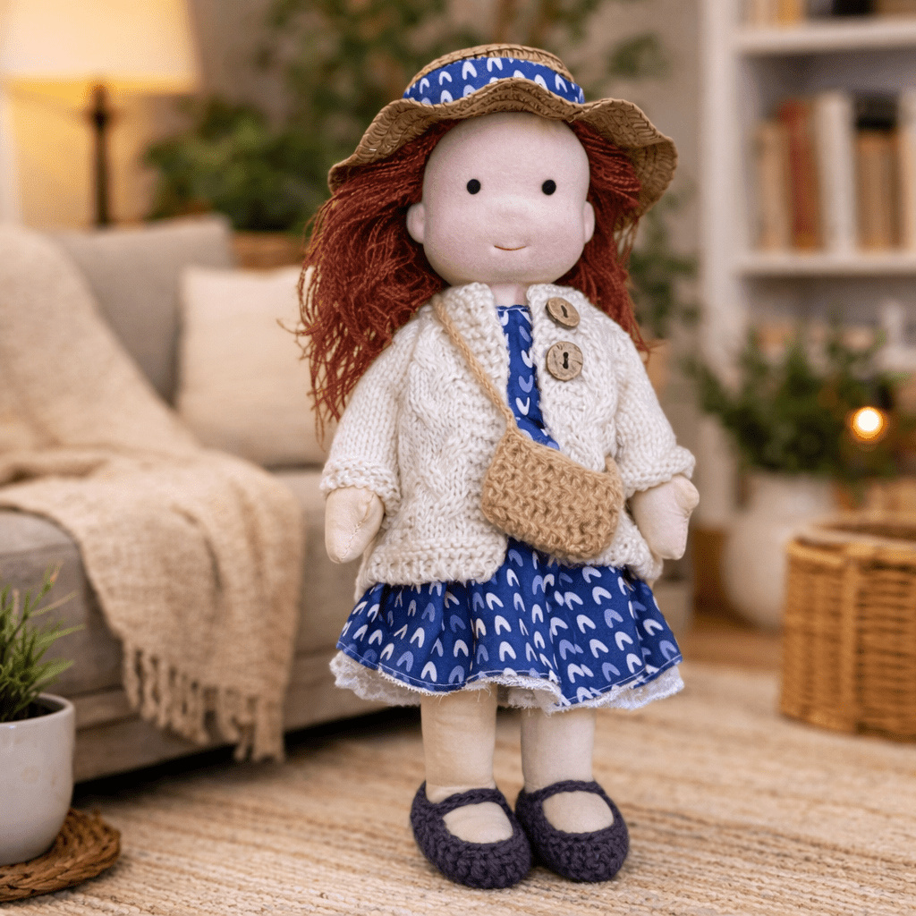Elora – Handmade Waldorf Doll Made of Cotton for Creative Play 19