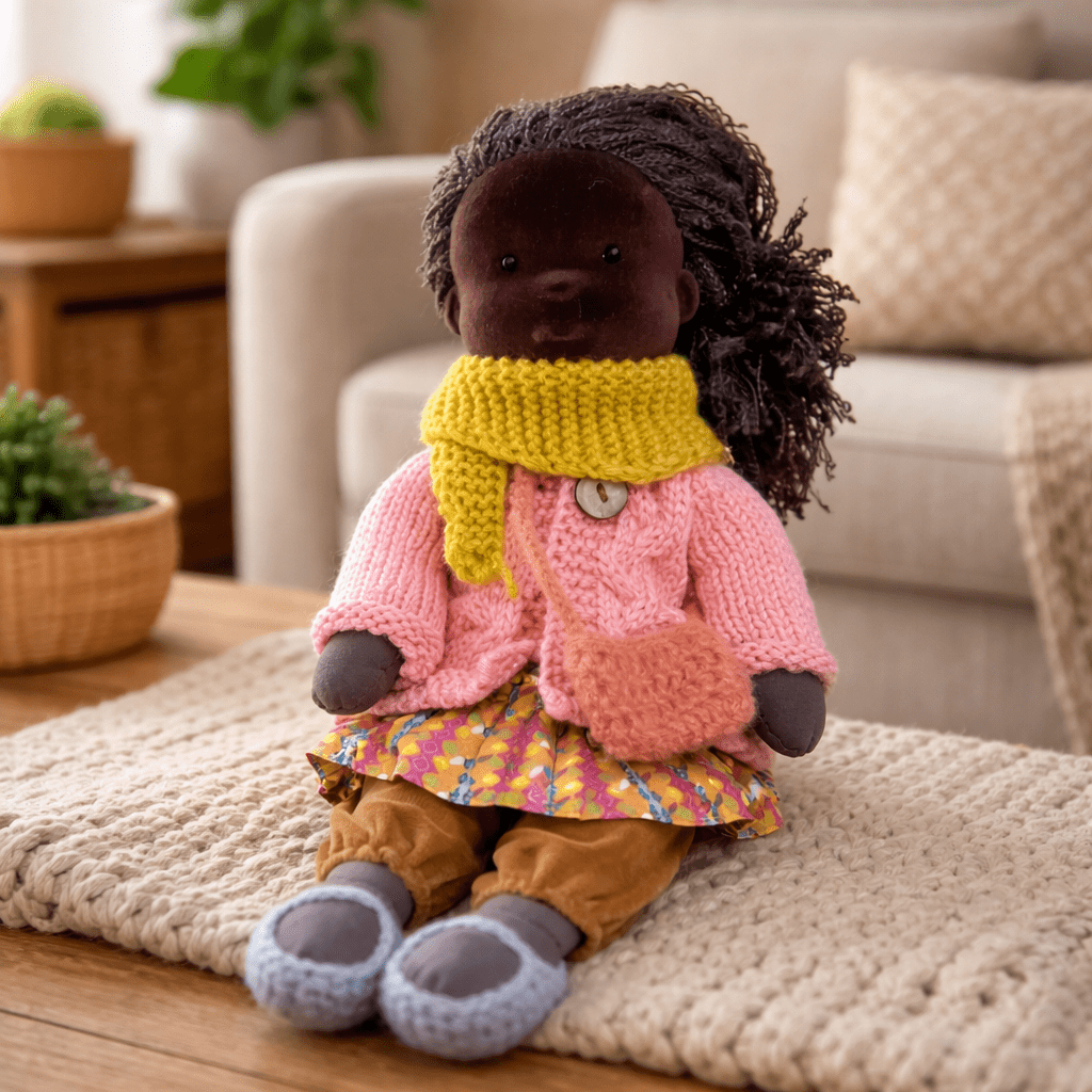 Elora – Handmade Waldorf Doll Made of Cotton for Creative Play 35