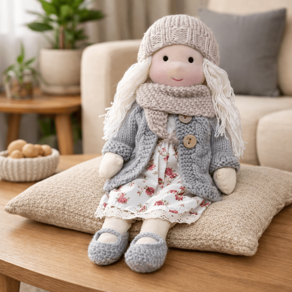 Elora – Handmade Waldorf Doll Made of Cotton for Creative Play 36