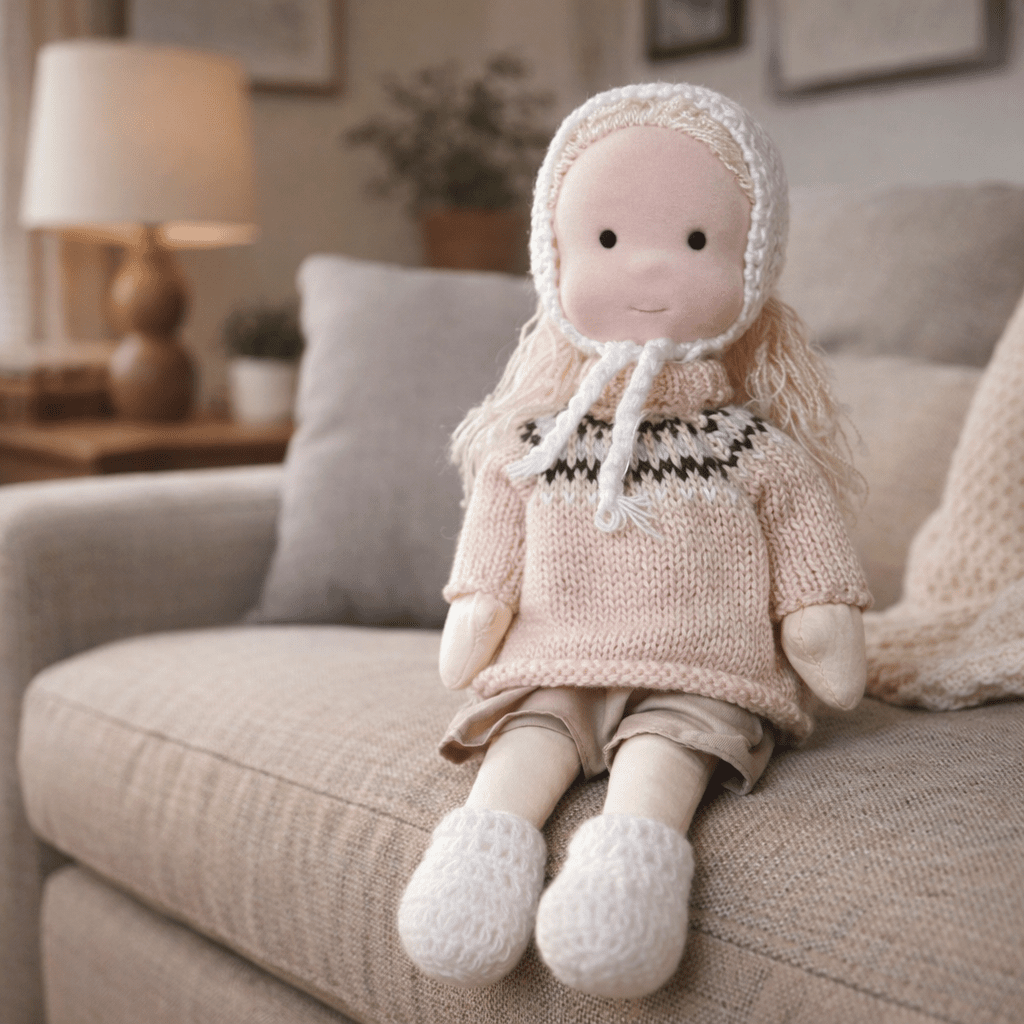 Elora – Handmade Waldorf Doll Made of Cotton for Creative Play 9