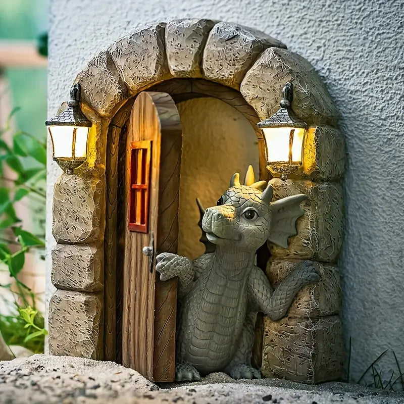 Enchanted Dragon Garden Statue - Handcrafted Resin Garden Ornament for Outdoor Decor 1