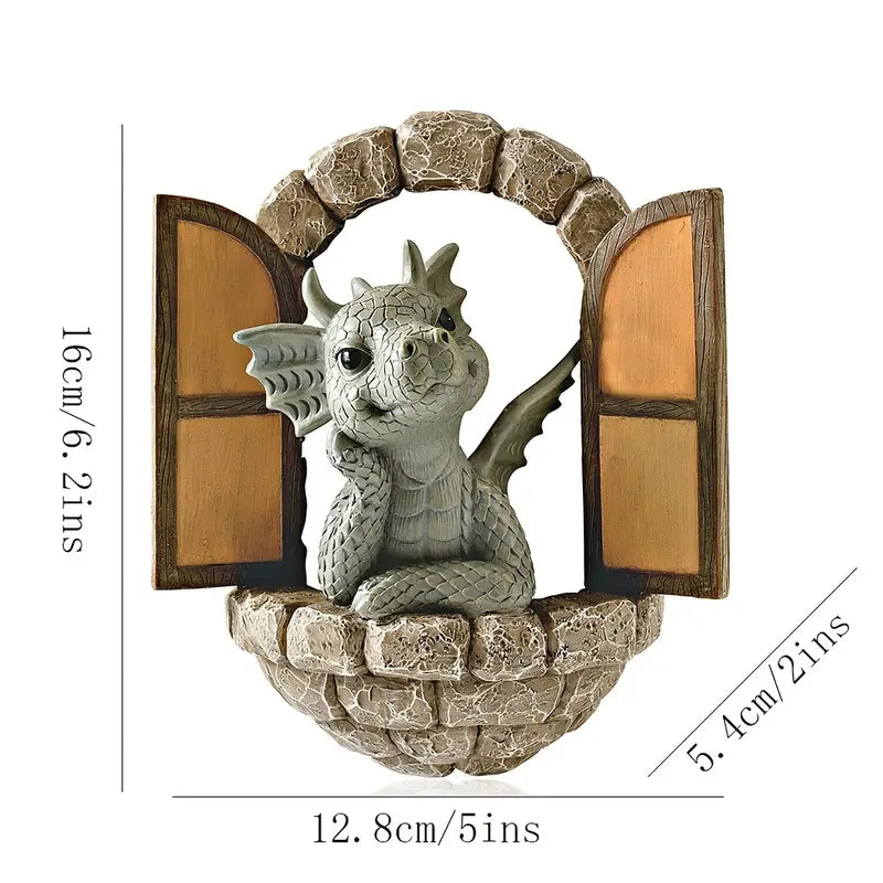 Enchanted Dragon Garden Statue - Handcrafted Resin Garden Ornament for Outdoor Decor 3