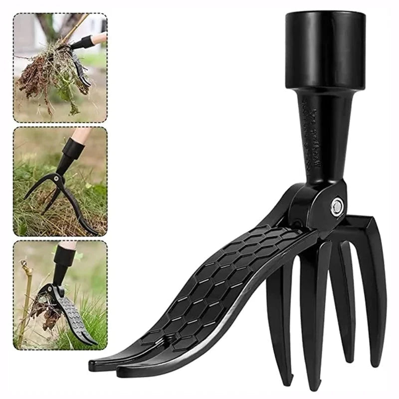 Ergonomic Stainless Steel Weed Puller Tool with Adjustable Long Handle 0