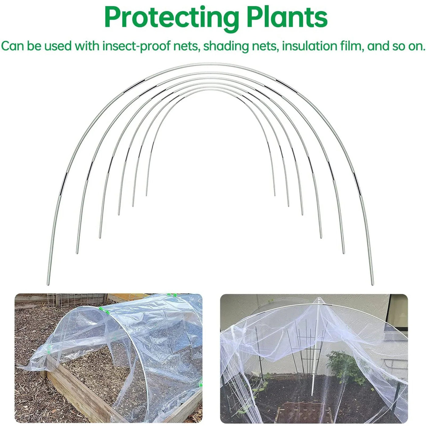 FlexGrow - 5-Piece Poly Tunnel Set for Garden - Durable Fiberglass Arches 2