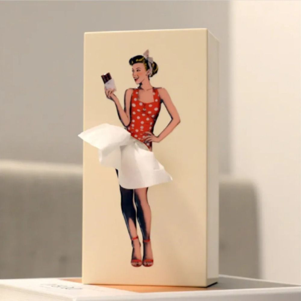 Flying Skirt Tissue Box Cover - Unique Design with Weighted Base for Fun Décor 4