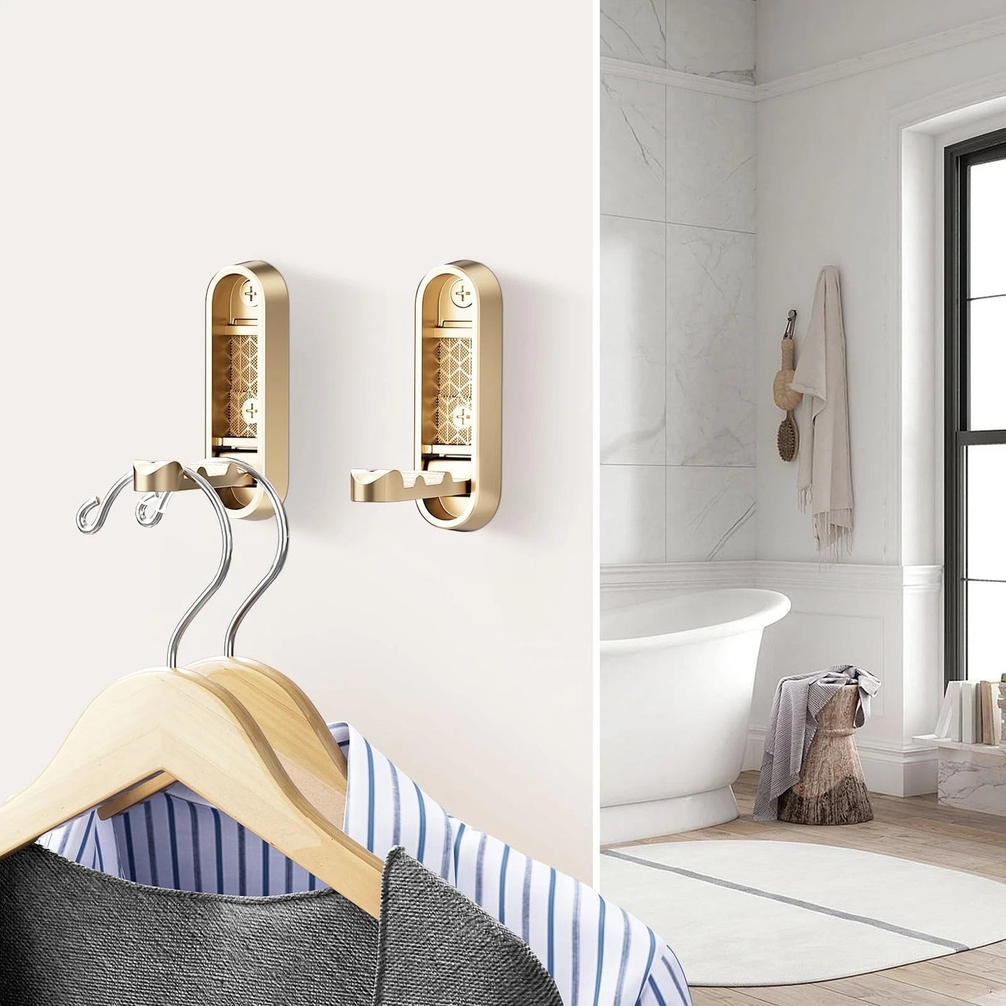Foldable Wall Coat Hook - Space-Saving Zinc Alloy Design for Easy Organization 3