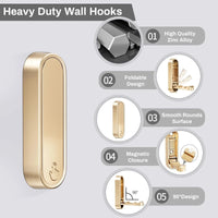 Foldable Wall Coat Hook - Space-Saving Zinc Alloy Design for Easy Organization 4