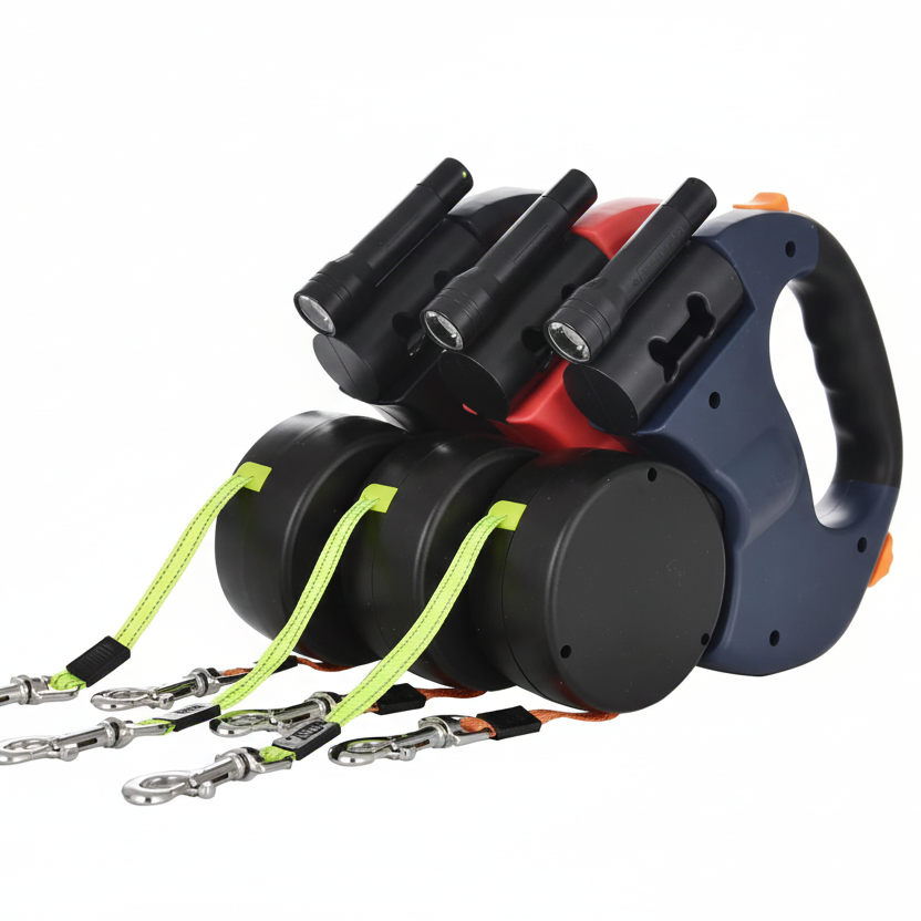 FurFriends Dual Dog Leash with LED Light, Tangle-Free Design & Ergonomic Handle 1