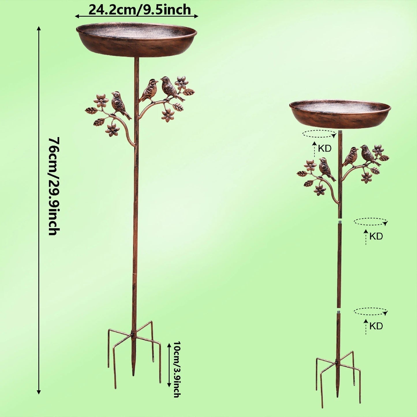 GARDENSHINE – Decorative Bird Bath for Charming Garden Spaces