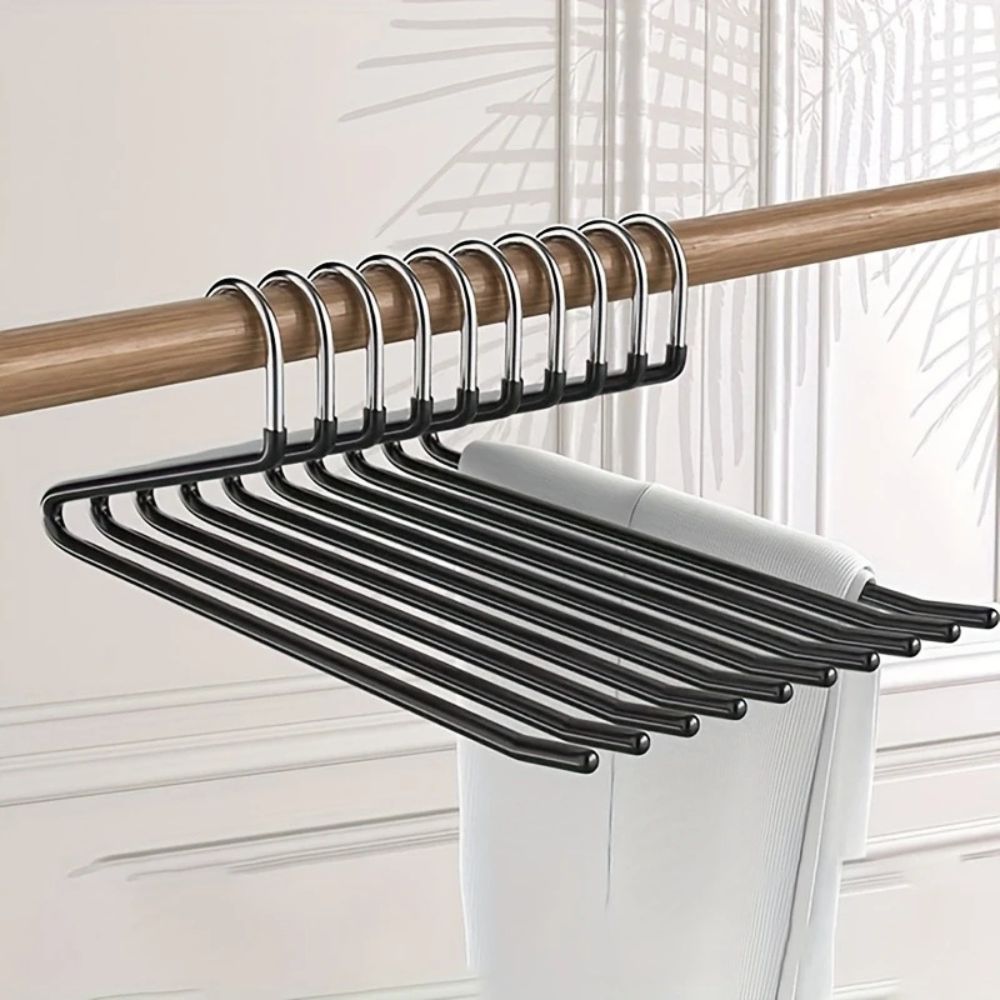 Goose Neck Z - 10 Pack Stainless Steel Pants Hanger & Trouser Organizer 0