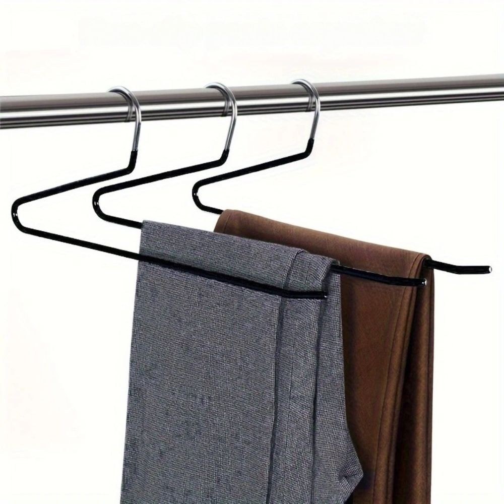 Goose Neck Z - 10 Pack Stainless Steel Pants Hanger & Trouser Organizer 1
